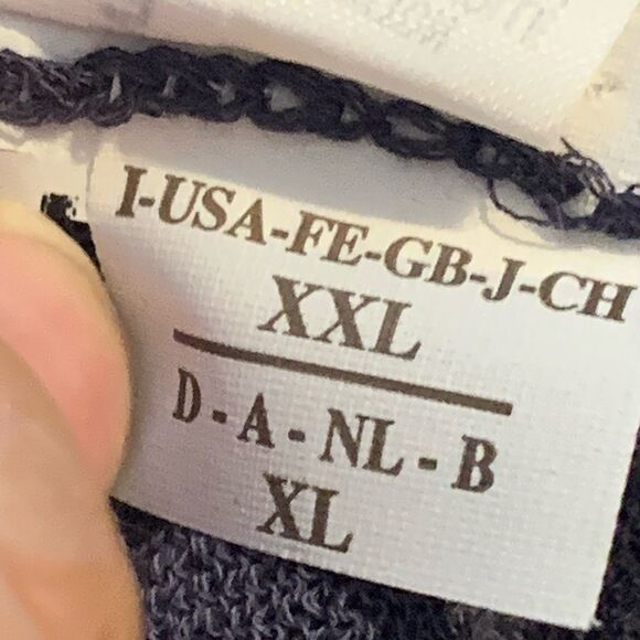 Brunello Cucinelli Striped Tunic Cardigan Sweater Women's XL Pockets Gray & Navy - Picture 13 of 15